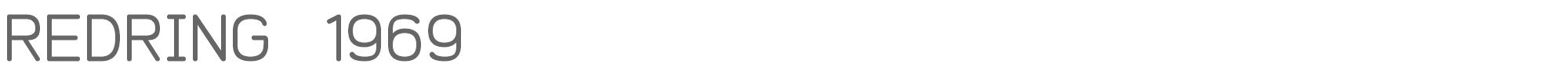Sample characters Redring 1969 Font